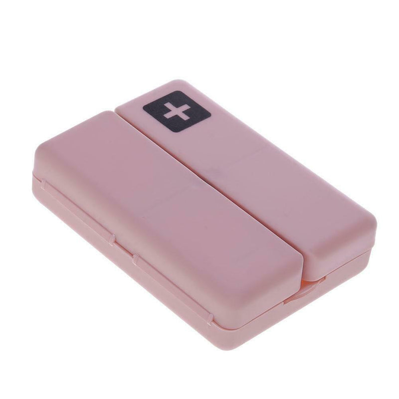 7 Grids Weekly Pill Box Magnet Lid Tablet Storage Box Pill Splitter (Pink)