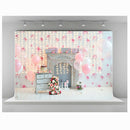 7x5ft-2.1x1.5m Pink Background for Birthday Photography Flowers 1st Birthda