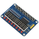 1pcs blue TM1638 button LED display module 8-bit digital LED button for Ard
