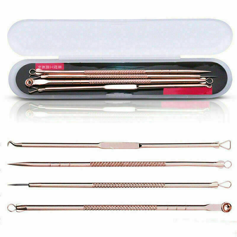 4Pcs/set Pimple Blemish Blackhead Comedone Acne Extractor Tool Remo H1D6 Ne J7N6
