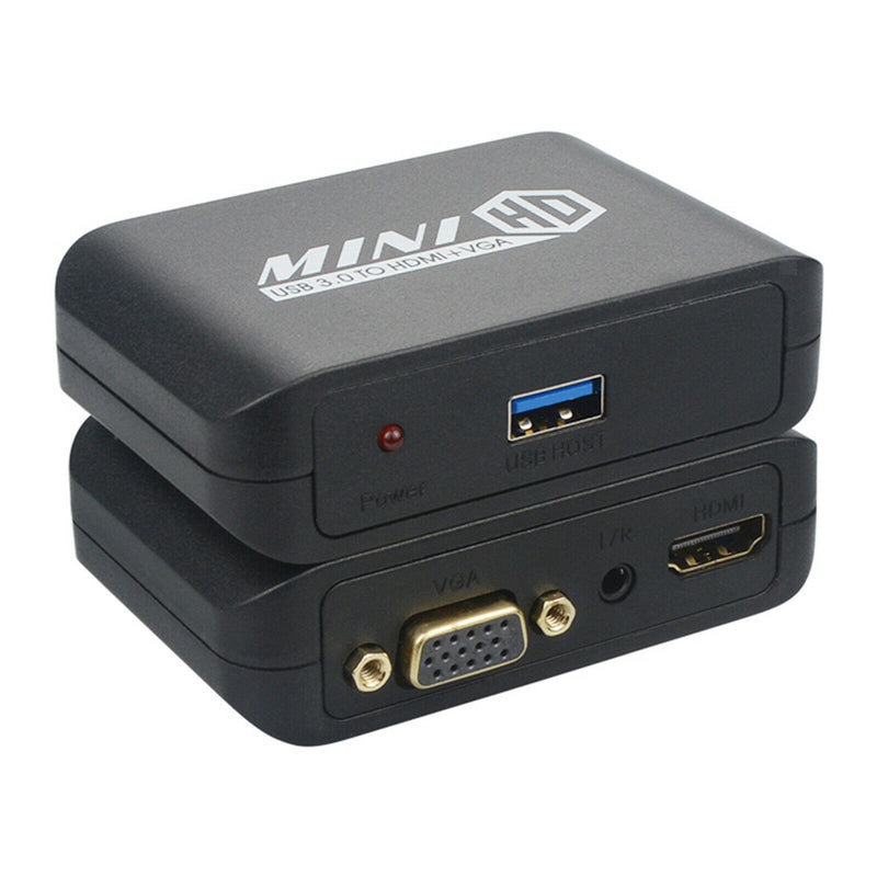 Full HD USB 3.0 to HDMI VGA Adapter Converter Dual Display Output For Laptop
