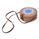 Round Rattan Crossbody Bag,Straw Boho Bag For Women Purse Handmade Clutch W