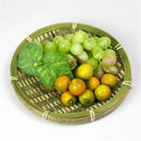 Bamboo Oval Shaped Fruit Plate Handmade Storage Tray Hand Knitted Bread Bas K8J3