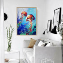 5D DIY Full Drill Diamond Painting Jellyfish Cross Stitch Embroidery Mosaic