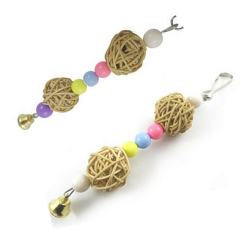 Multicolor beads bird toys pets toys bird ladder Parakeet swing drill 3cT