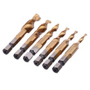 6Pcs HSS Titanium M3 - M10 Combination Hex Deburr Countersink Tap Drill Bit C3S7