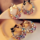 1pair Fashion Women Lady Elegant Crystal Rhinestone Ear Stud Earrings Jewelry FT