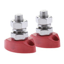 2pk Power Single Stud 8mm - Insulated Terminal Post Stainless Steel Marine Red