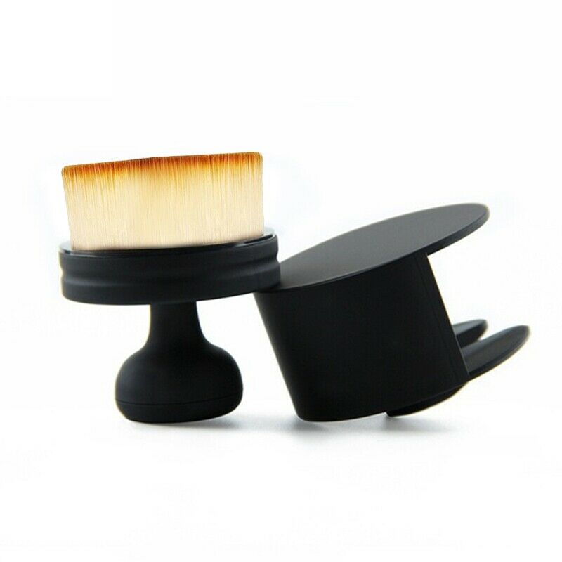 Round Seal Makeup Brush Short Handle Flat Face Foundation Concealer Powder  K4L8