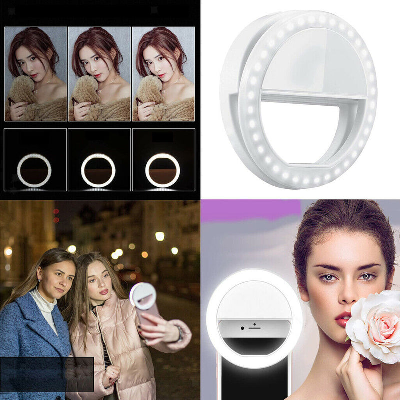 Adjustable Selfie Ring Light for Video Live Makeup Youtube Ultra-light Clip-on