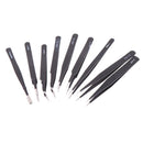 9Pcs Esd Tweezers Stainless Steel Anti-Static Precision Tweezers Repair Tool OZ