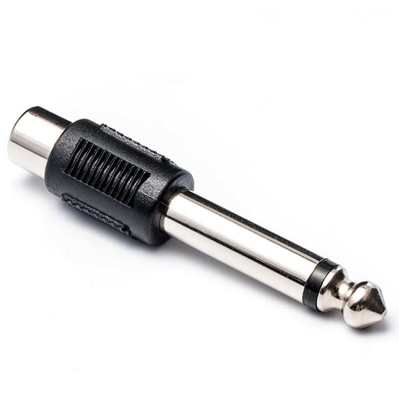 10 Pcs RCA Female Jack To 6.35mm 1/4" Male Mono Plug Audio Adapter Connector ME