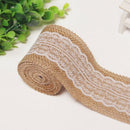 1 Metre Of Natural Hessian Ribbon With Lace Detai (6Cm) X5I2