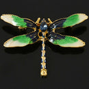 Dragonfly Brooches for Women Green Enamel Insect Dragonfly Brooch Men Suit  M7V4