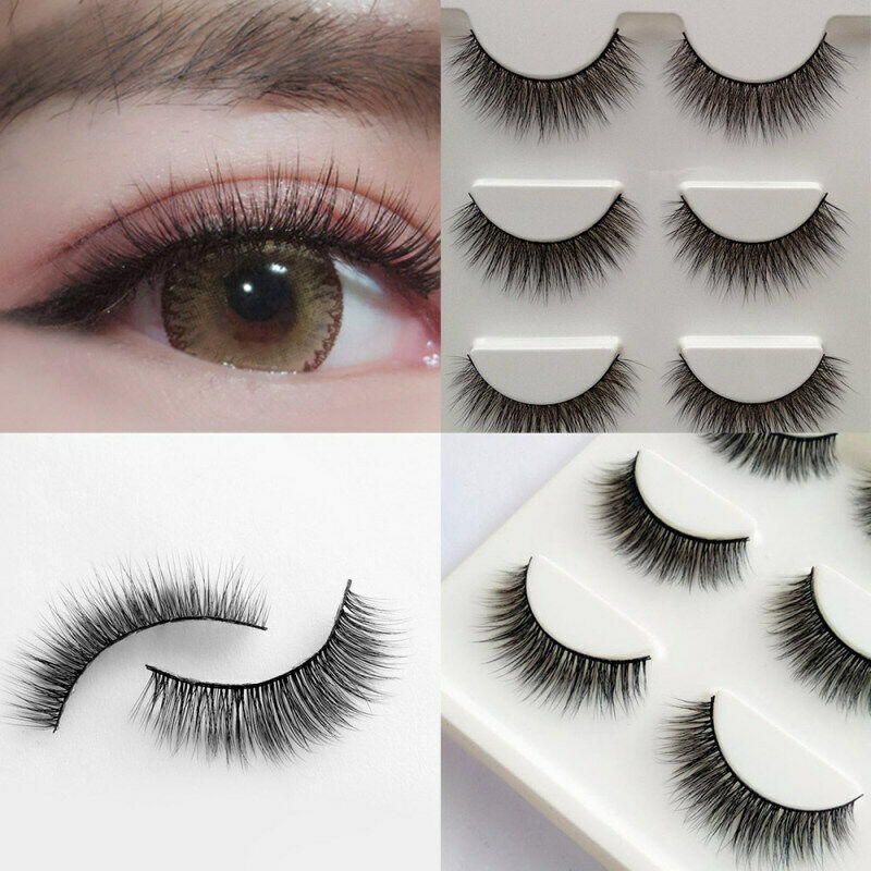 3Pairs Natural Sparse Cross Eye Lashes Extension Makeup Long False Eye CZV