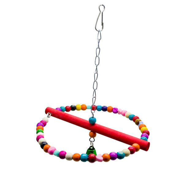 Fun Wooden Swing Bird Stand Parrot Cage Toys for Small to Large Birds Random