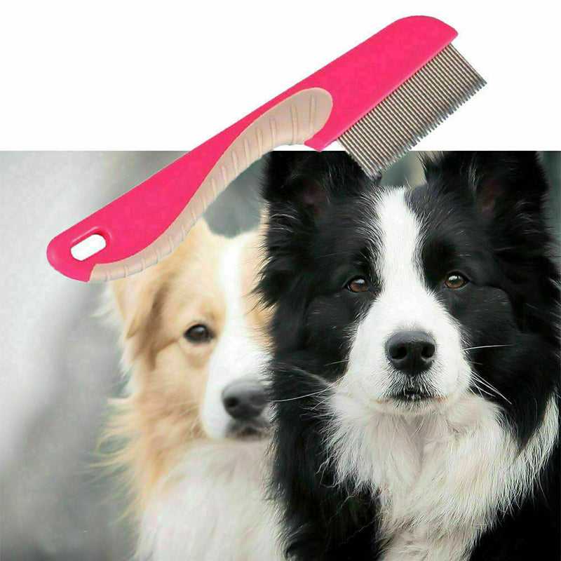 1pc Dog Cat Pet Stainle Steel Rake Comb Hair Grooming Trimmer Cleaning Brus J4K9