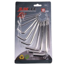 10 in 1 Hex Key Allen Wrench Set 1.5-10mm Metric Hand Tool Key Chain Wrench