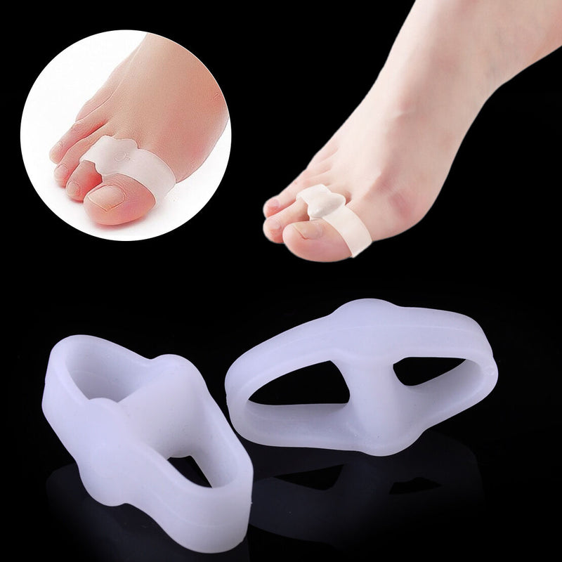 Pair Silica Gel 2 Toe Valgus Separator Straightener Protector Bunion Pain Relief