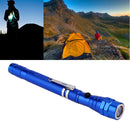 Portable Telescopic Magnetic 3 LED Flashlight for Outdoor Camping(Blue)