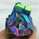 Colorful Rainbow Quartz Crystal Titanium Cluster Mineral Specimen Reiki Healing