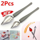 2Pcs Plate Dish Sauce Painting Pen Coffee Art Draw Spoon Stainless Steel Kitchen