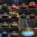 Blue Porcelain Backflow Ceramic Cone Incense Burner Holder Buddhist Censer