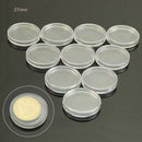 100PCS Clear Round Plastic Coin Capsule Container Storage Box Holder Case 27mm