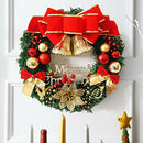 30cm Christmas Large Wreath Door Wall Hanging Ornaments Red Bowknot Jingle  I9L4