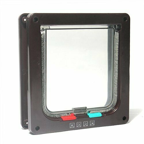 Pet door hatch coffee 4 Positions for cat dog H6E5