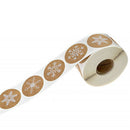 500Pcs/roll Round Christmas theme Stickers 6styles Snowflake Holiday lab biTEUS