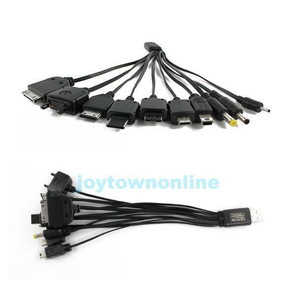 Portable 10 in 1 USB Charge Cable Cord Multi Charger Phone Charging Universal