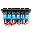 6 Gang Car Boat Marine Circuit Green LED Rocker Switch Panel Breaker 12V/24