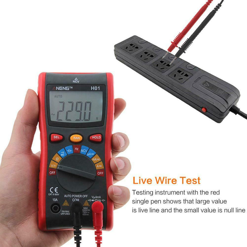 H01 Auto Range 4000Counts Digital Multimeter Backlight AC/DC Ammeter Voltme