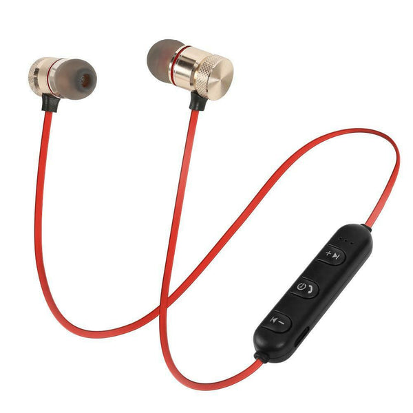 M5 Wireless Bluetooth Earphones Magnetic Attraction Headset w/Mic (Red) A#S