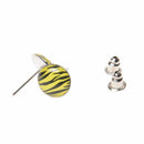 12 Pairs Women Colorful Round Ear Studs Earrings Jewelry-Zibra Stripes