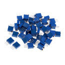 50 Pcs 10 Ohm - 20K ohm Variable Resistor Potentiometer Kit 3296W