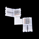 10X Mini 4-PIN RGB Connector Adapter For RGB 5050 LED Strip Solderless 10mmJ â„–[