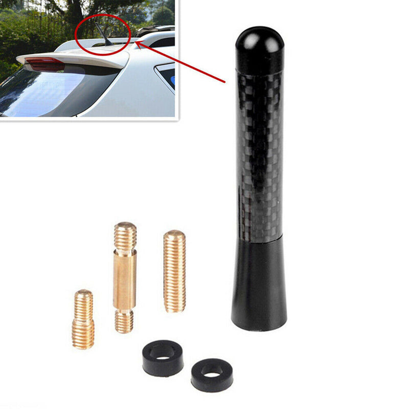 1 Set 8cm/3.1" Carbon Fiber+Aluminum Alloy Car Screw Radio Short Antenna Aerial