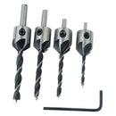 7PCS Door Self-Centering Hinge Drill Bit + 6pcs Hex Shank 90 Degree 5 Flute K6R7