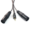 5 Feet 3.5mm (Mini) Male to Dual XLR Male Microphone Cable, Stereo Audio