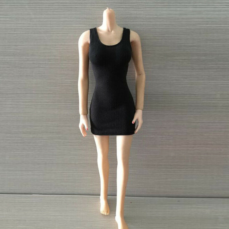 2 Pieces 1/6 Skirt Sets Black White Dress Clothes Fashion for 12