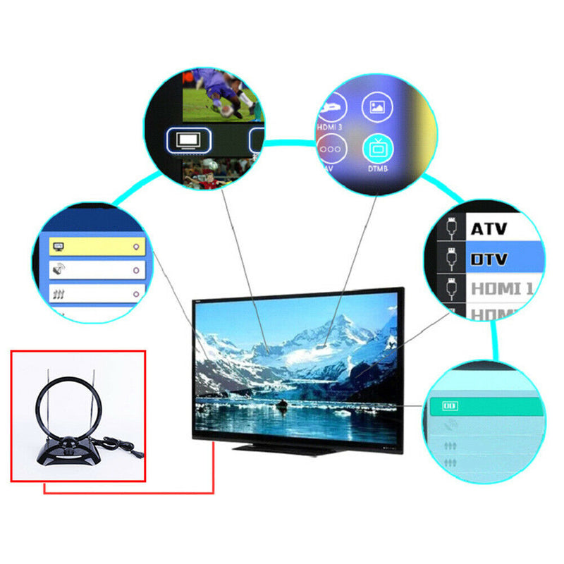 With Amplifier Indoor Antenna Signal Booster Receiver Broadcast For Digital TV