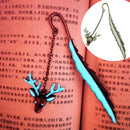 1XLuminous Night Deer head Bookmark Label Read Maker Feather Book Mark Copp3C