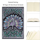 DIY Peafowl Special Shaped Diamond Painting 50 Pages A5 Notebook Sketchbook