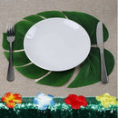 12 pcs Table Flag Tropical Palm Leaf Emulation Leaf Hawaii Themed Party Wed G9C9