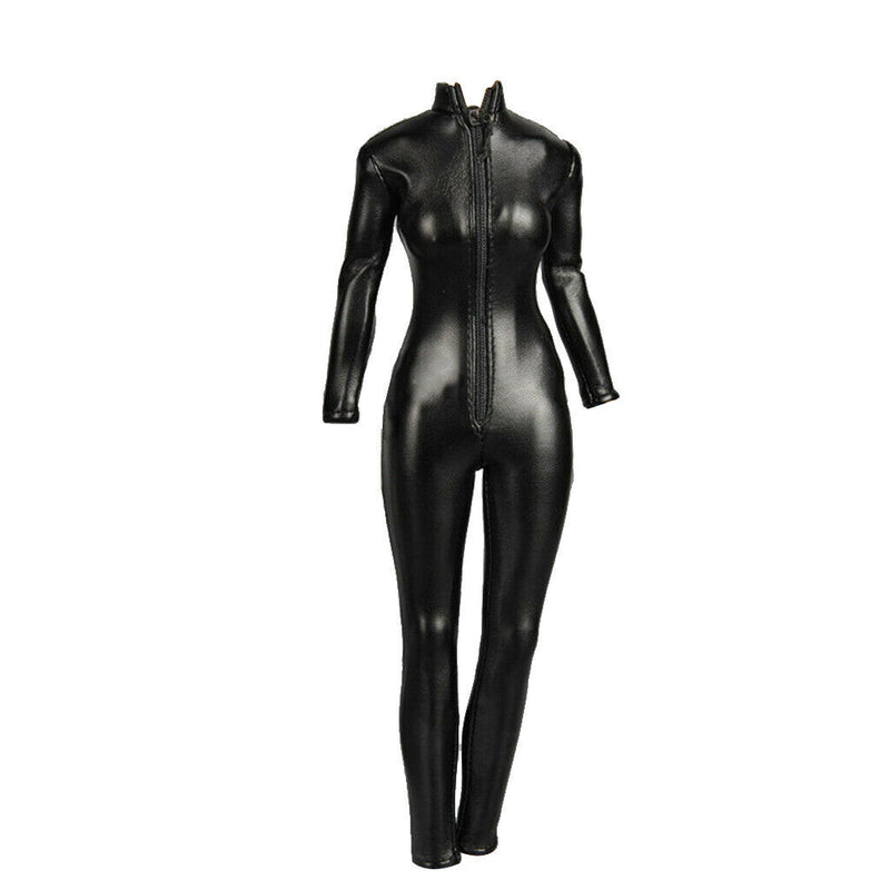 1/6 Female Faux Leather Jumpsuit Catsuit Outfit for 12" Kumik Phicen