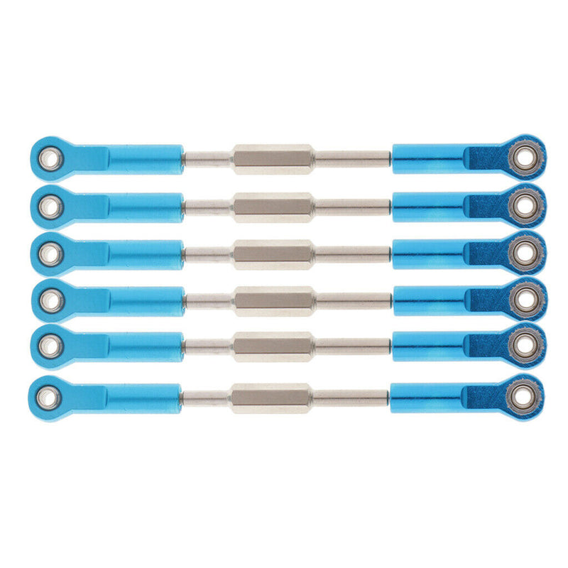 6PCS Adjustable Steering Linkage Pulling Rod 96-114mm for 1/10 RC Car Truck
