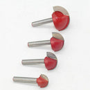 4Pcs/Set 6Mm Shank Round Nose Cove Box Wood Router Bit Shaker Woodworking T