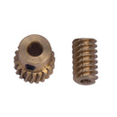 2Pcs 0.5 Modulus Small Reduction Ratio Of 1:10 Motor Output Copper Worm Whe